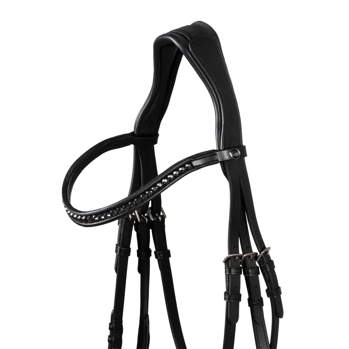 HEMELITE MODEL DRESSAGE BRIDLE WITH RUBBER REINS