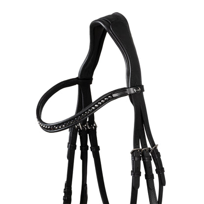 HEMELITE MODEL DRESSAGE BRIDLE WITH RUBBER REINS