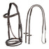 Raised bridle with decorative embroidery.