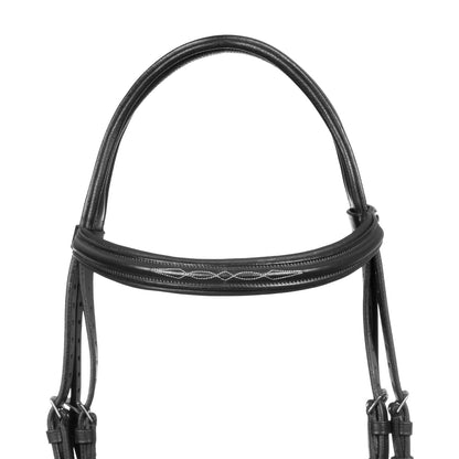 Raised bridle with decorative embroidery
