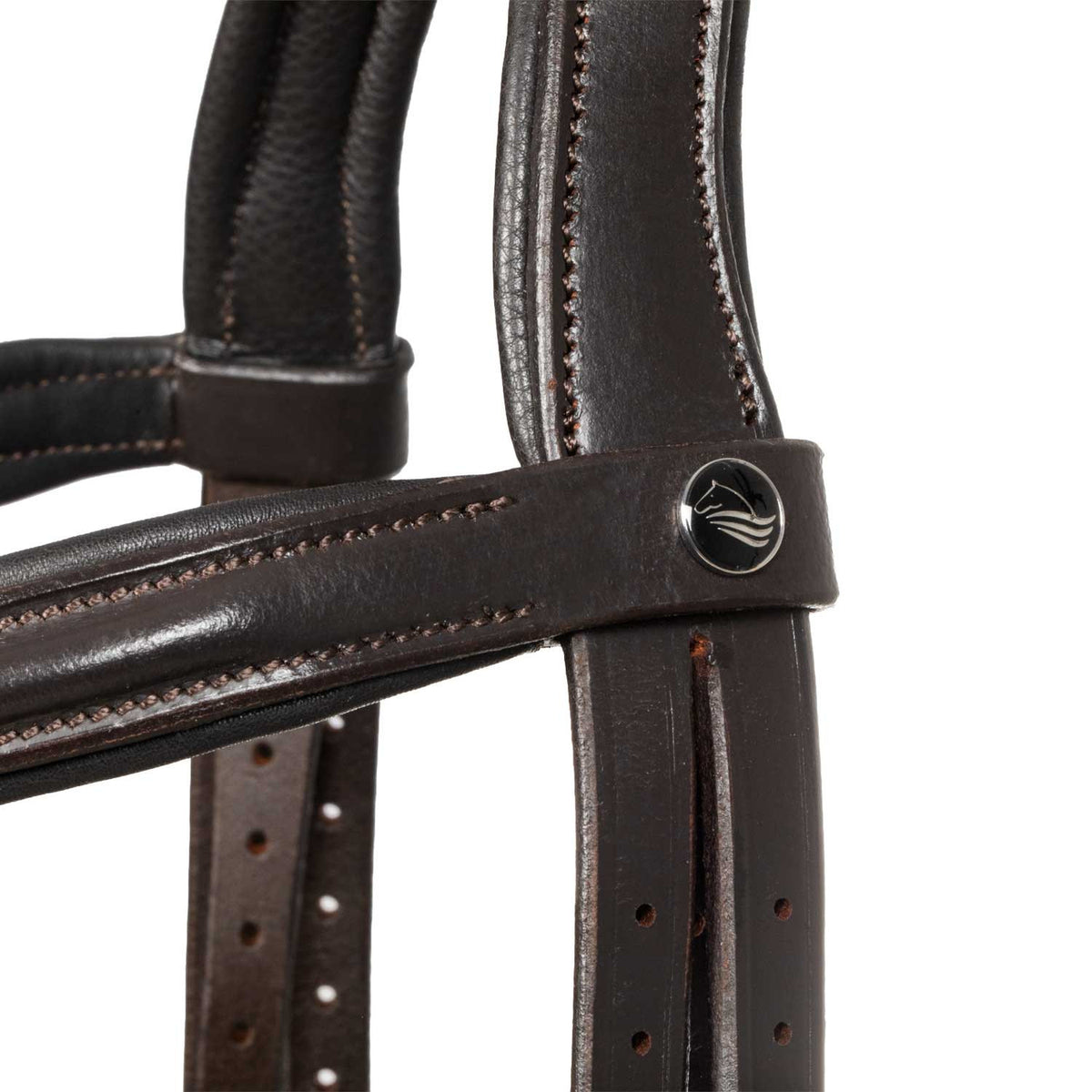 Raised bridle with decorative embroidery