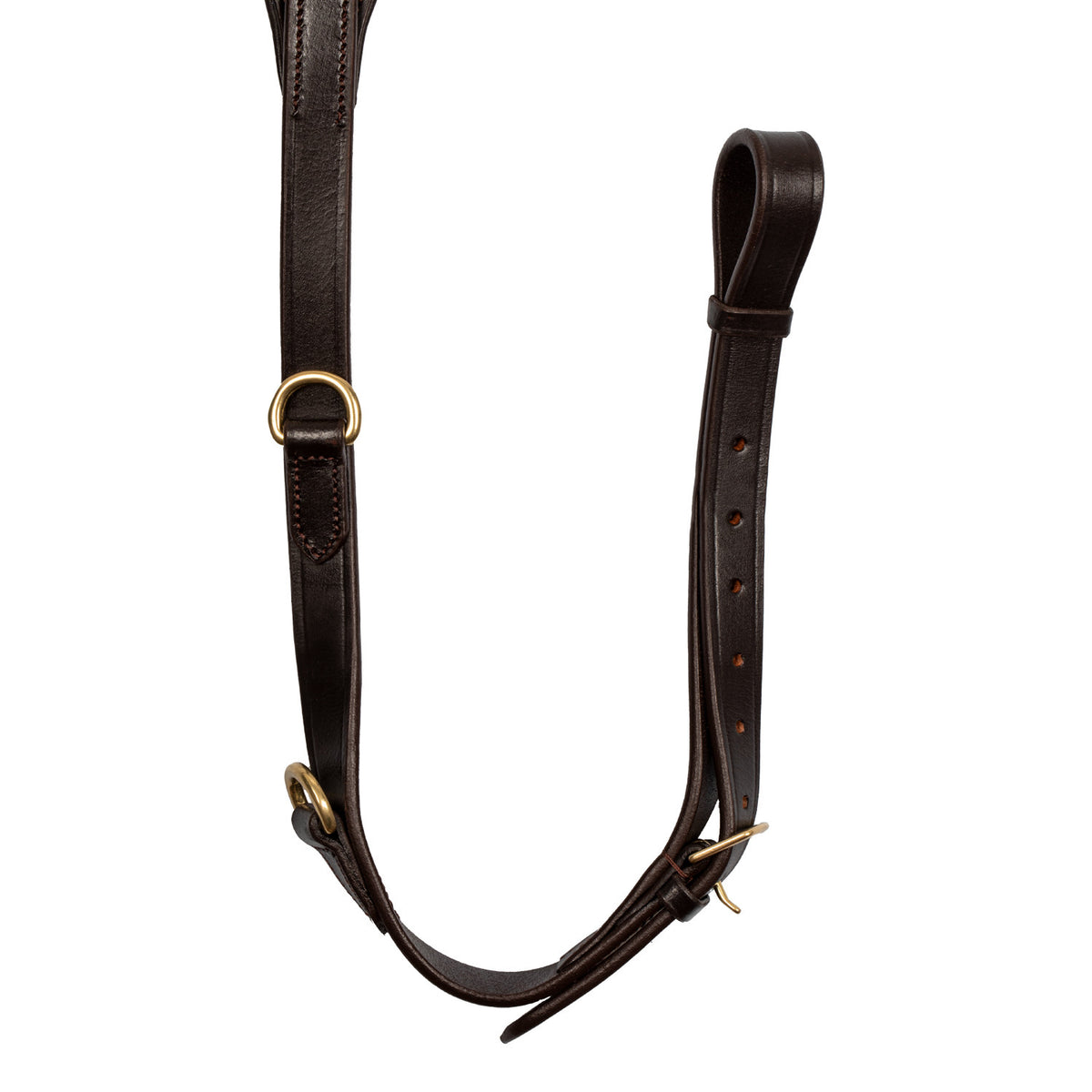 LEATHER FORK BREASTPLATE WITH GOLD CLINCHER
