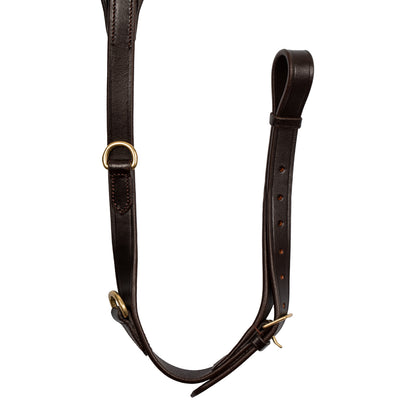 LEATHER FORK BREASTPLATE WITH GOLD CLINCHER