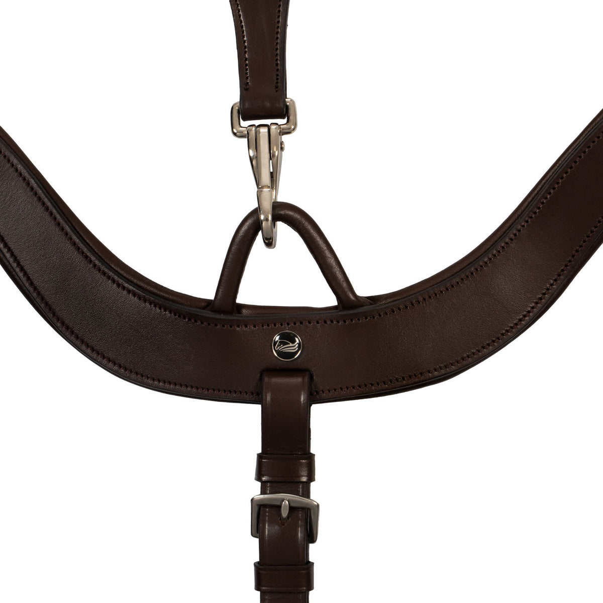 Anatomical leather hunting breastplate with removable martingale