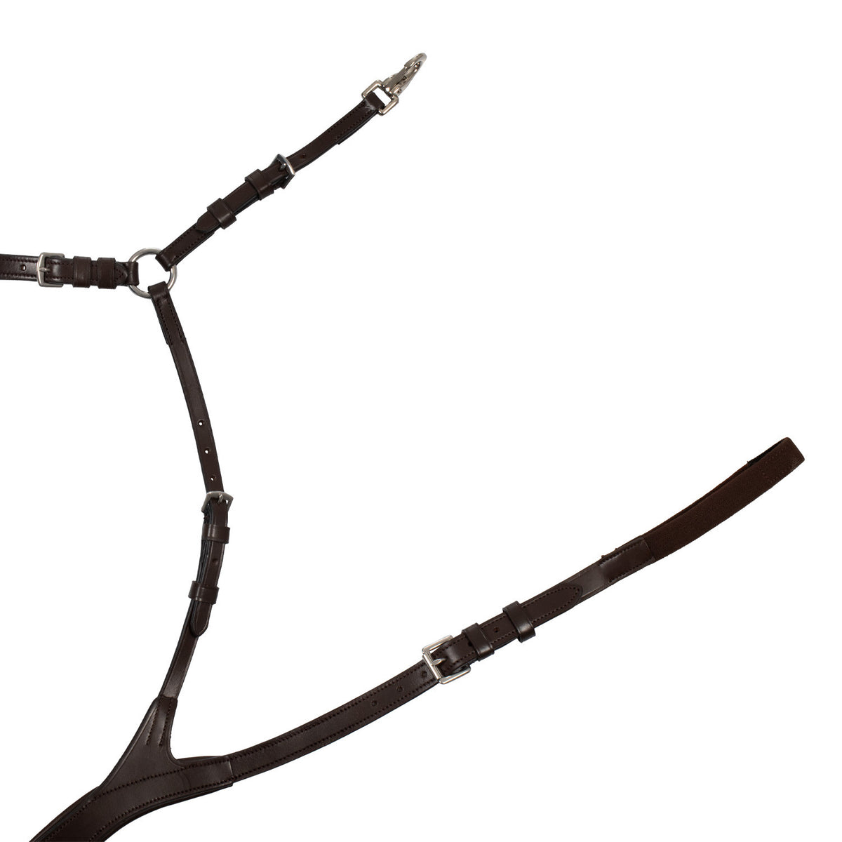 Anatomical leather hunting breastplate with removable martingale