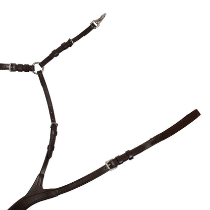 Anatomical leather hunting breastplate with removable martingale