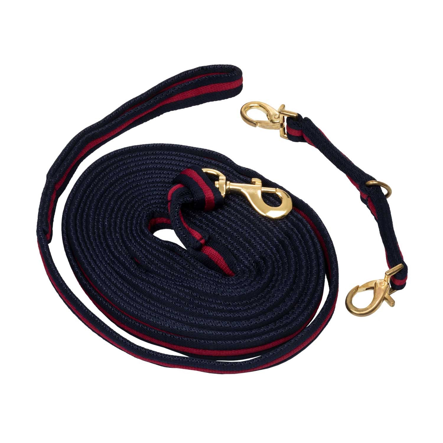 PADDED NYLON LUNGE REIN WITH  ATTACHMENT TO HALTER.