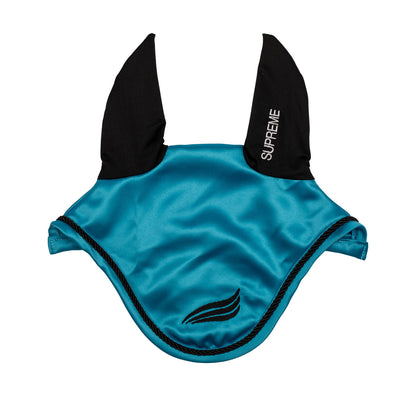 Satin fly veil with elastic ears.