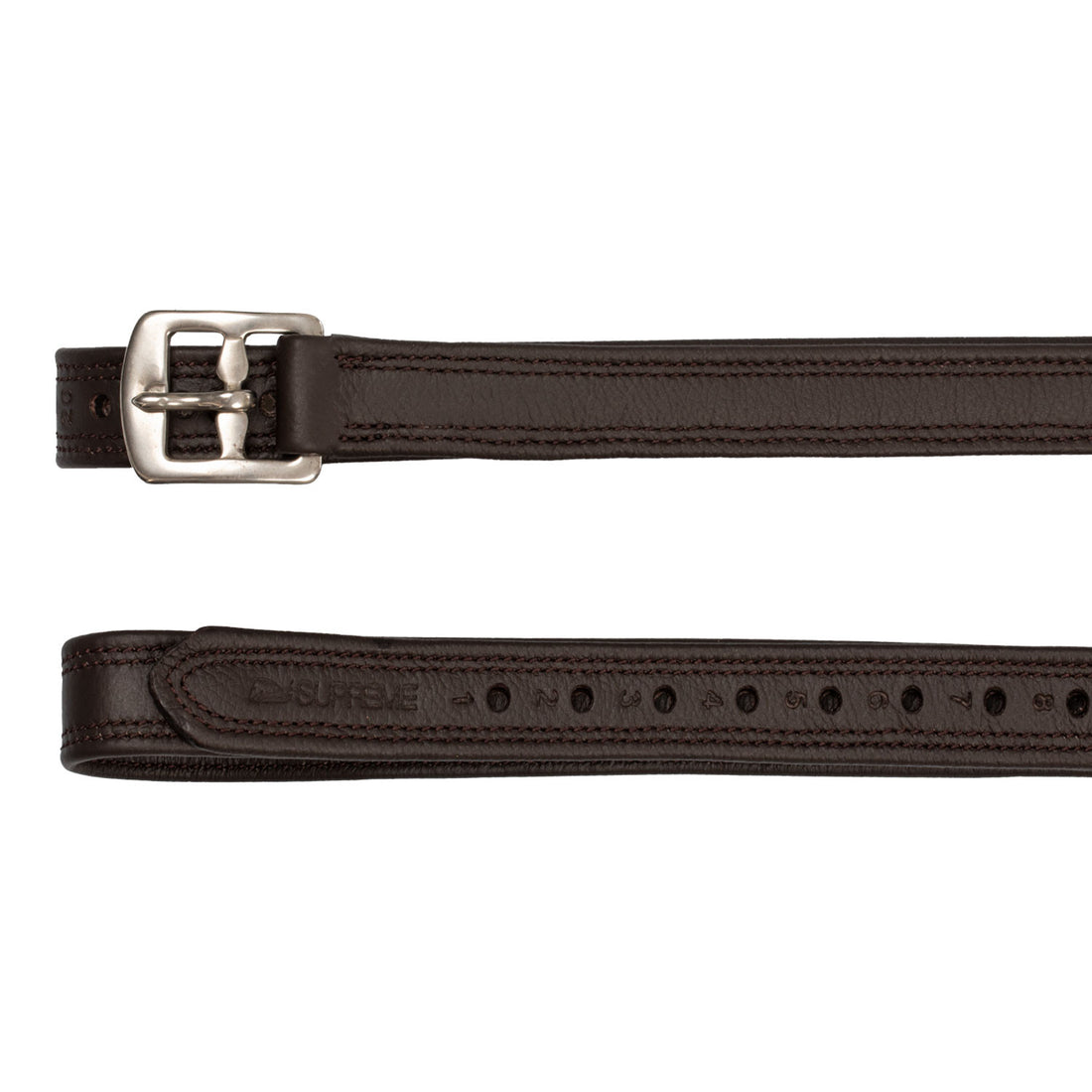 BUFF SOFTY COVERED STIRRUP LEATHER WITH NYLON INSIDE SS CURVED BUCKLE.