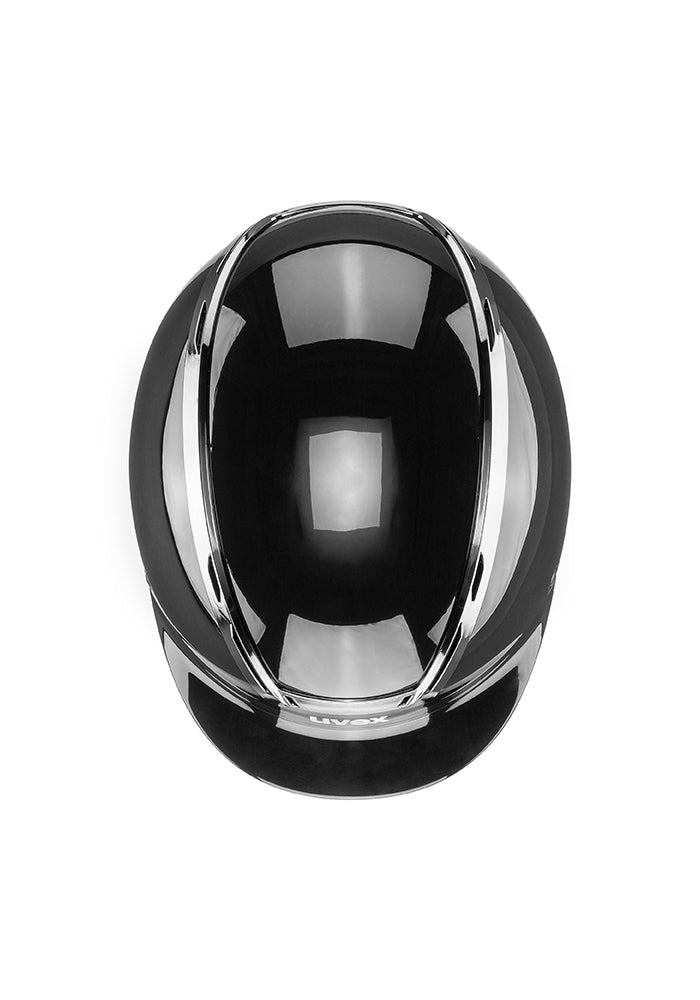 Uvex Exxeed Shiny Chrome Riding Helmet.