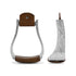 ECO ALUMINUM AND LEATHER WESTERN TOOLED STIRRUPS.
