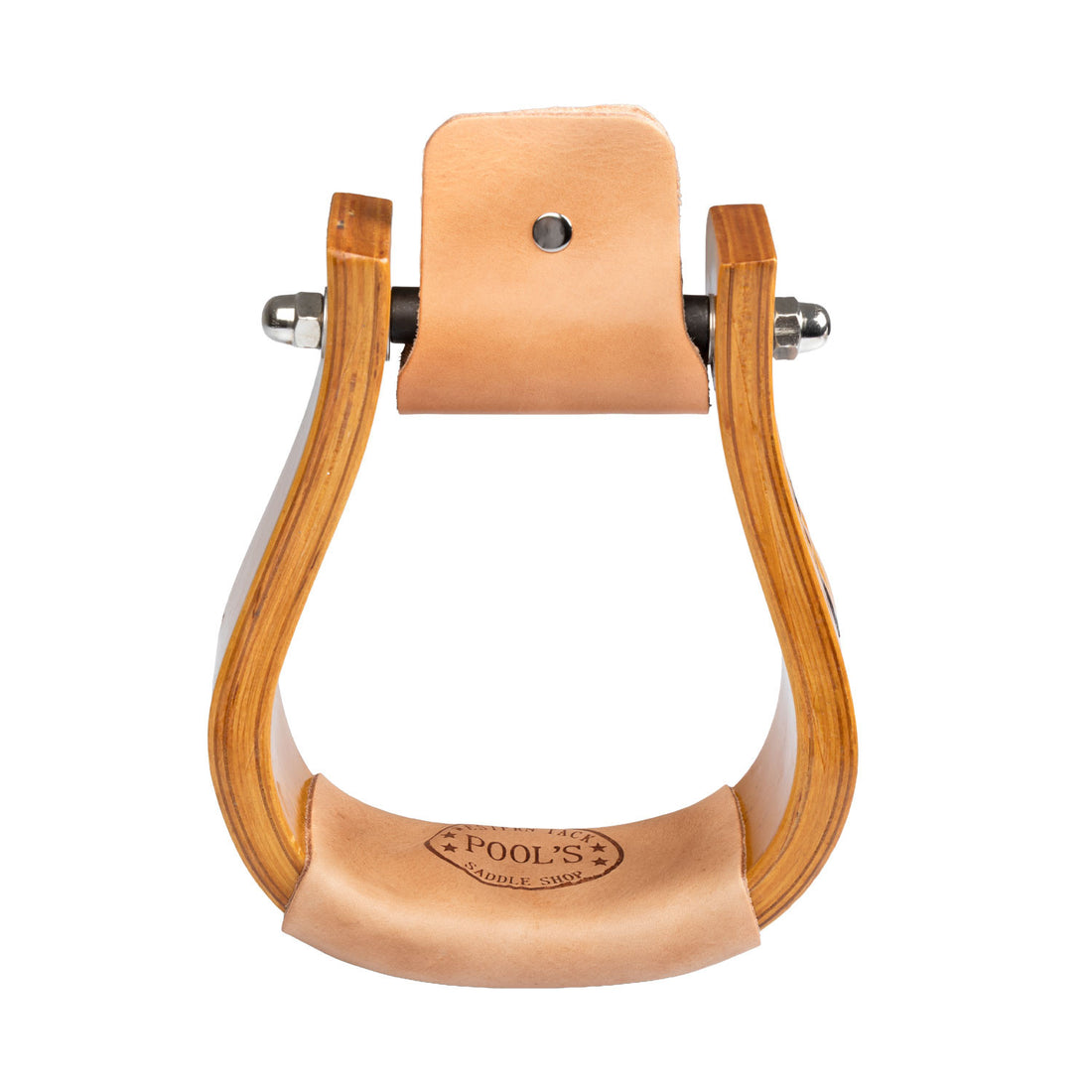 WOODEN WESTERN STIRRUPS WITH NAVAJO DESIGN.