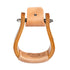 WOODEN WESTERN STIRRUPS WITH NAVAJO DESIGN.