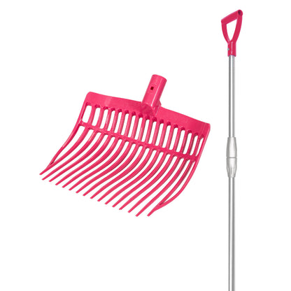 ROUNDED FORK WITH TELESCOPIC ALUMINUM HANDLE.
