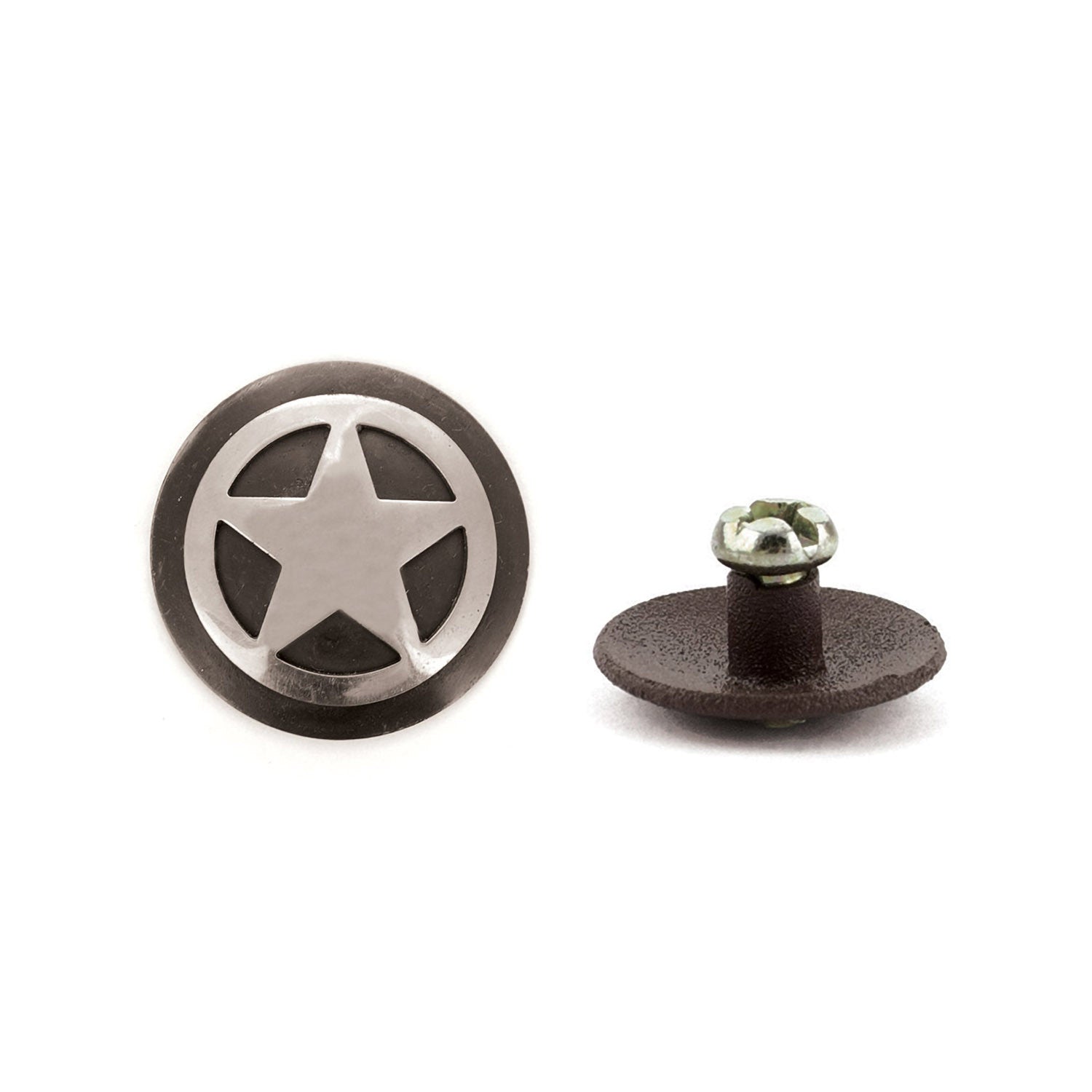 SHORT CONCHO WITH SCREW STAR DESIGN.