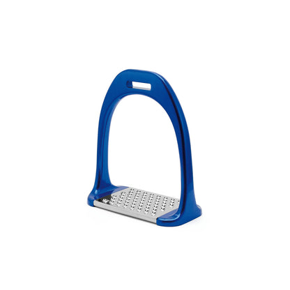 Colored aluminium stirrups.