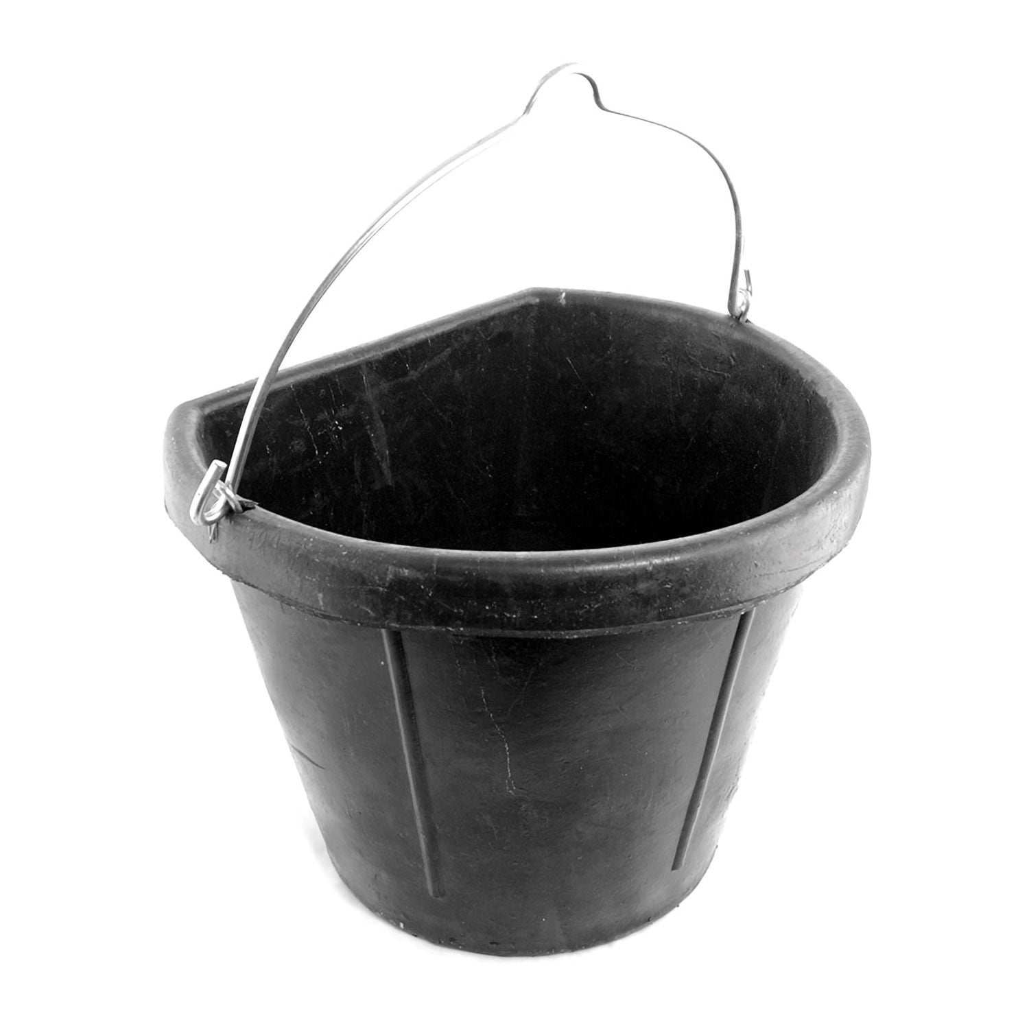 RUBBER BUCKET WITH HANDLE.