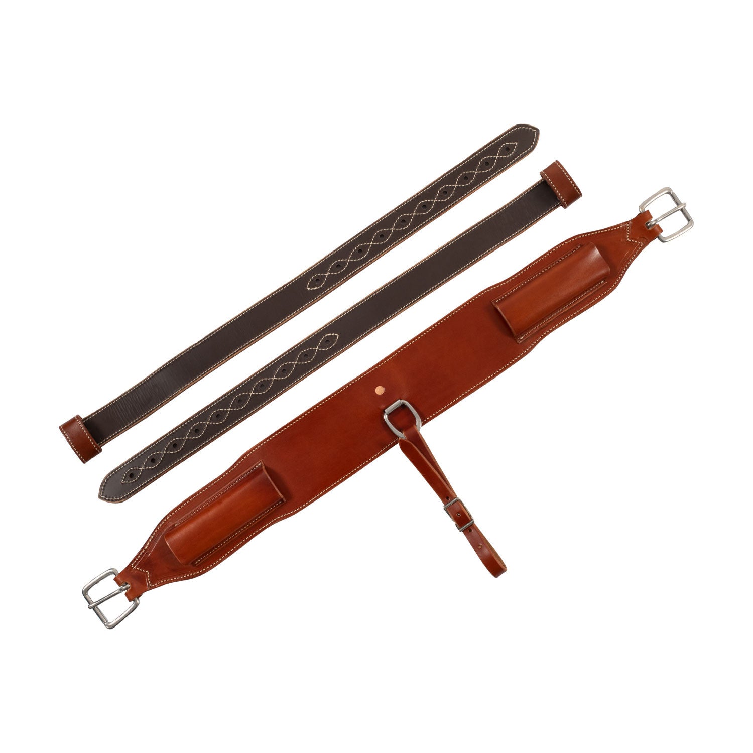 Western rear girth in leather.