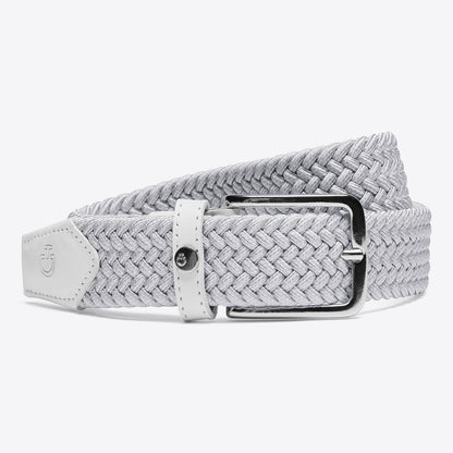 Cavalleria Toscana CT Ladies Elastic Belt featuring a textured woven rayon design, leather detailing, metal pin buckle and subtle CT logo branding.