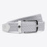 Cavalleria Toscana CT Ladies Elastic Belt featuring a textured woven rayon design, leather detailing, metal pin buckle and subtle CT logo branding.