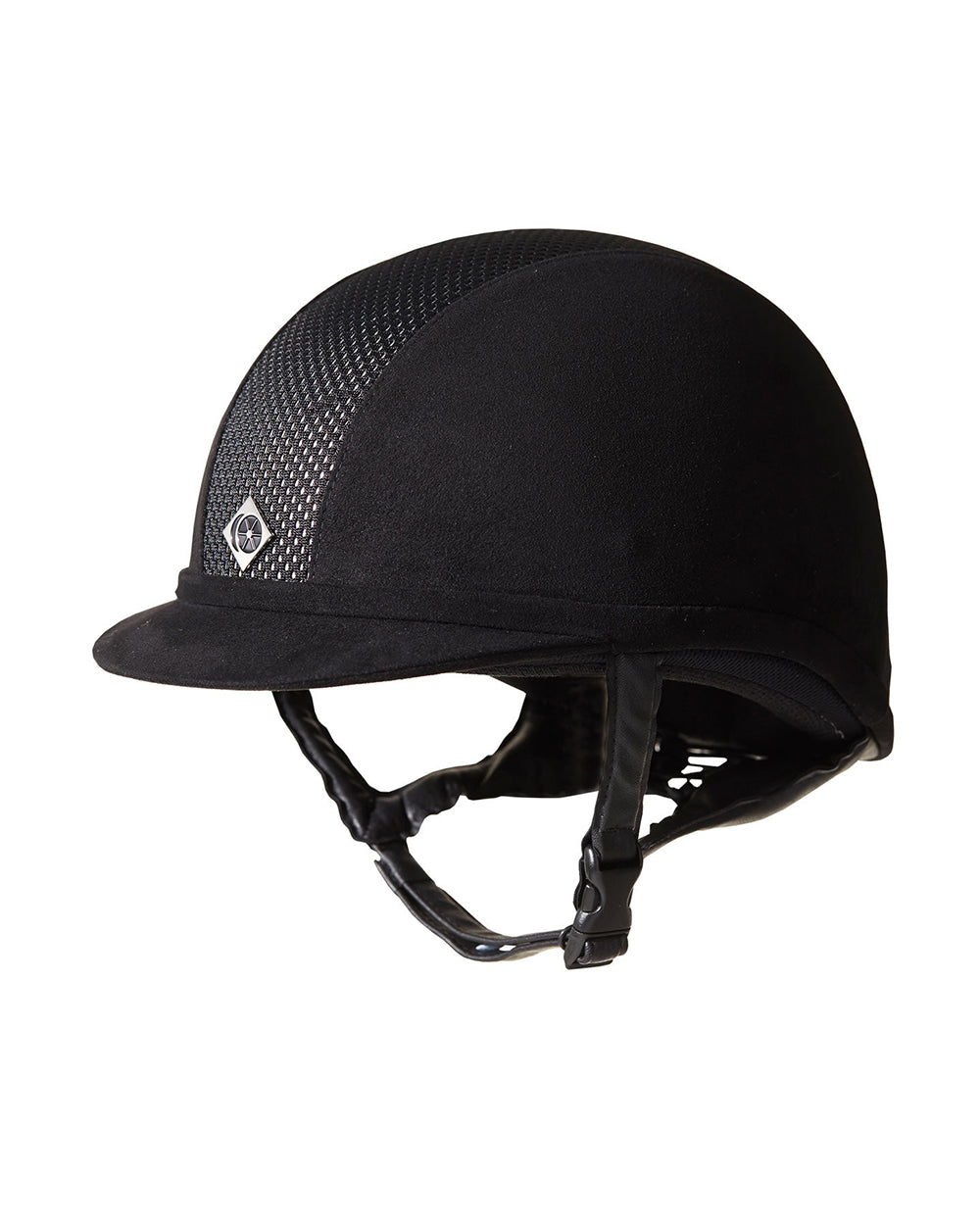 Charles Owen Ayr8 Plus Micro Suede Fixed Peak Riding Helmet.