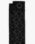 Close-up of Cavalleria Toscana CT Wool Riding Socks featuring an all-over geometric cross pattern, ribbed cuffs and signature CT logo detailing.