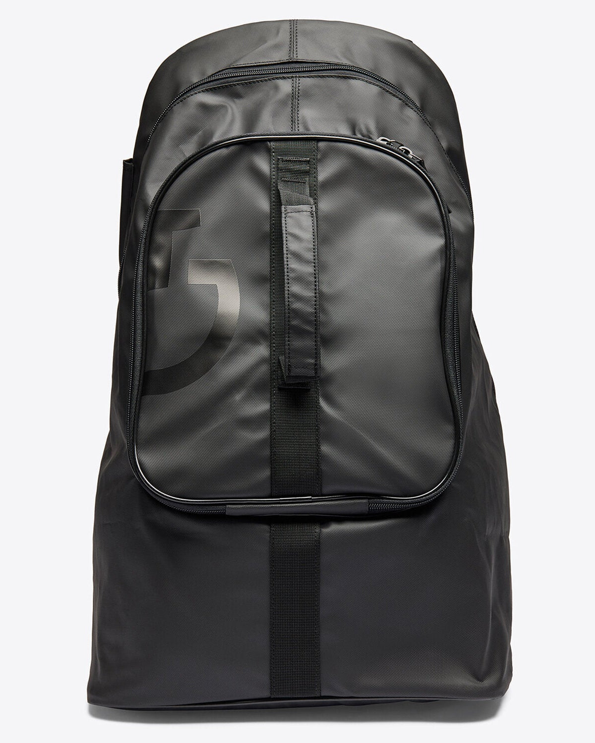 Front view of the Cavalleria Toscana CT Hold-All Backpack featuring a spacious zippered main compartment, external front pocket, carrying handle and oversized CT logo detailing.