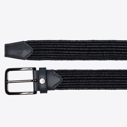 Cavalleria Toscana CT Ladies Elastic Riding Belt featuring textured woven elastic, a metal pin buckle, stitched leather-look trim and signature CT logo detailing.