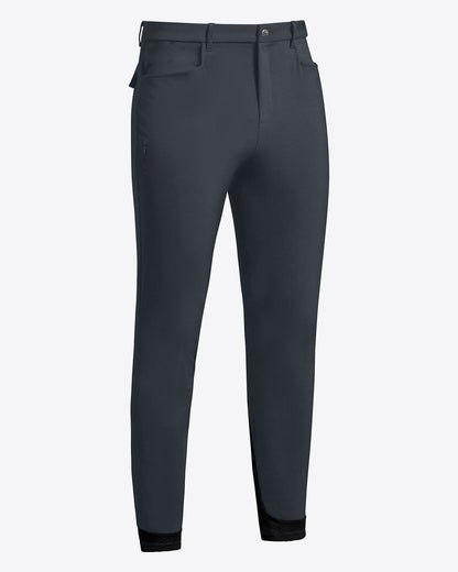 Front view of Cavalleria Toscana CT Mens Revolution Breeches featuring a tailored fit, belt loops, front pockets, zip thigh pocket and contrasting ankle cuffs.