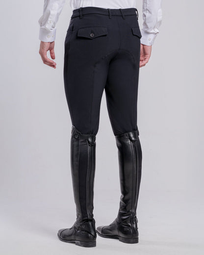 Rear view of Cavalleria Toscana CT Mens Revolution Breeches featuring a tailored fit, belt loops, front pockets, zip thigh pocket and contrasting ankle cuffs.