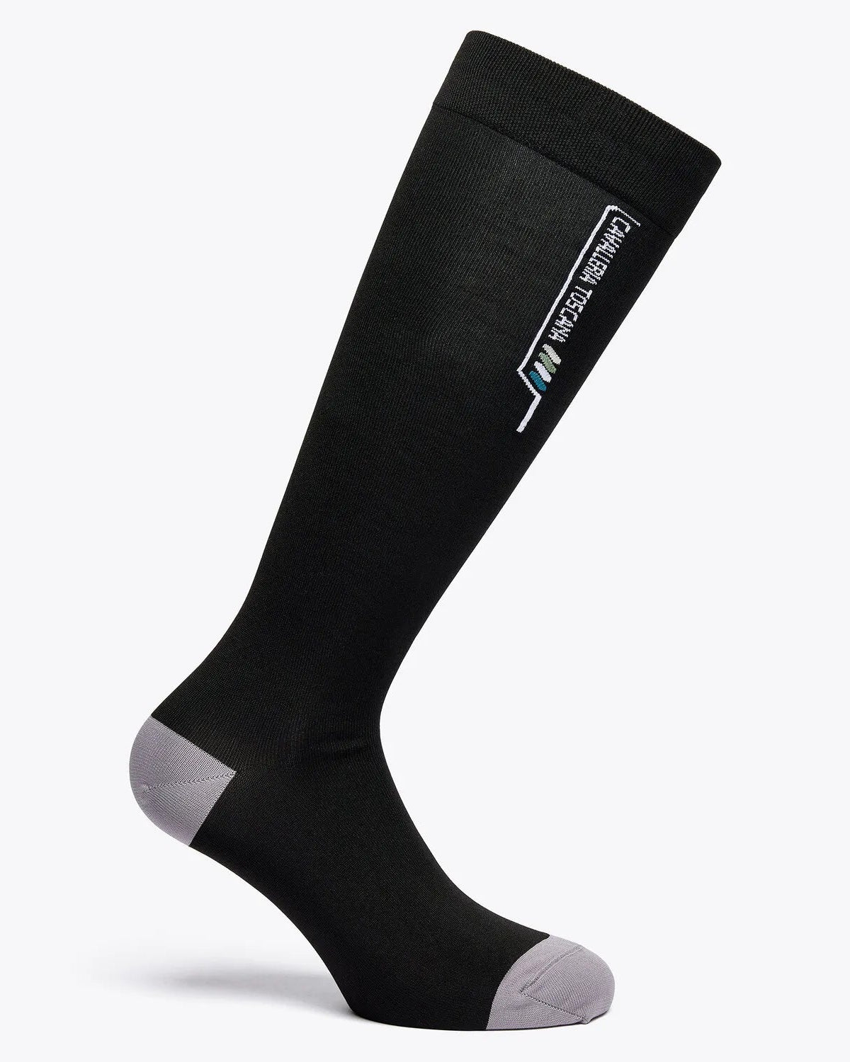 Cavalleria Toscana CT Performance Knee-High Riding Sock featuring a ribbed cuff, contrasting heel and toe detailing and signature Cavalleria Toscana logo lettering on the calf.