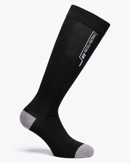 Cavalleria Toscana CT Performance Knee-High Riding Sock featuring a ribbed cuff, contrasting heel and toe detailing and signature Cavalleria Toscana logo lettering on the calf.