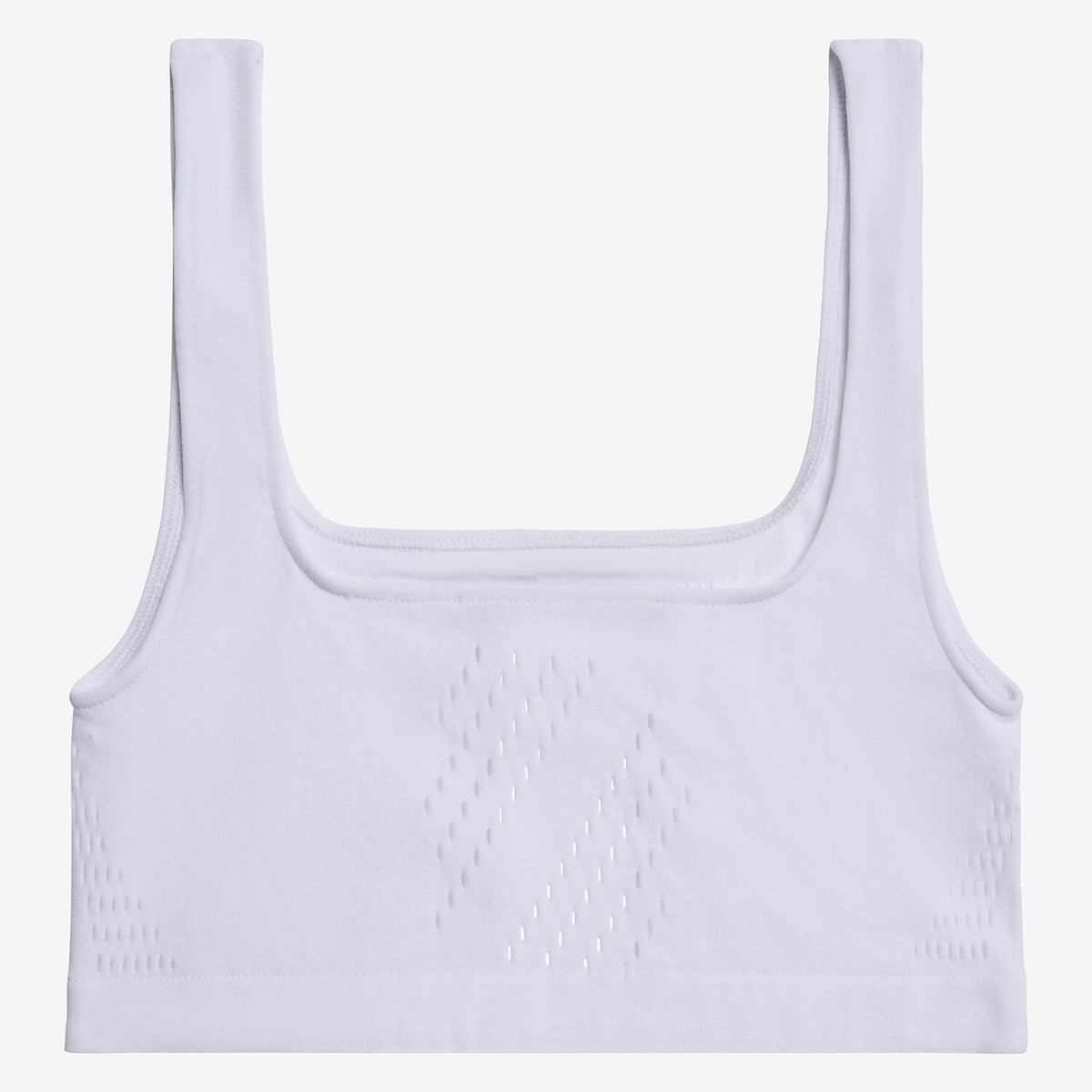 Cavalleria Toscana CT Technical Knit Sports Bra, featuring a seamless design, wide shoulder straps, breathable perforated detailing and signature CT logo.