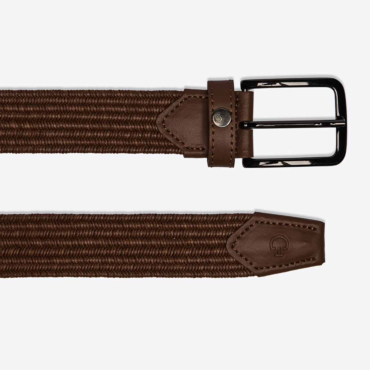Cavalleria Toscana CT Ladies Elastic Riding Belt featuring textured woven elastic, a metal pin buckle, stitched leather-look trim and signature CT logo detailing.