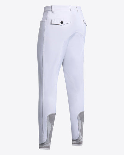 Rear view of Cavalleria Toscana CT Mens Revolution Breeches featuring a tailored fit, belt loops, front pockets, zip thigh pocket and contrasting ankle cuffs.