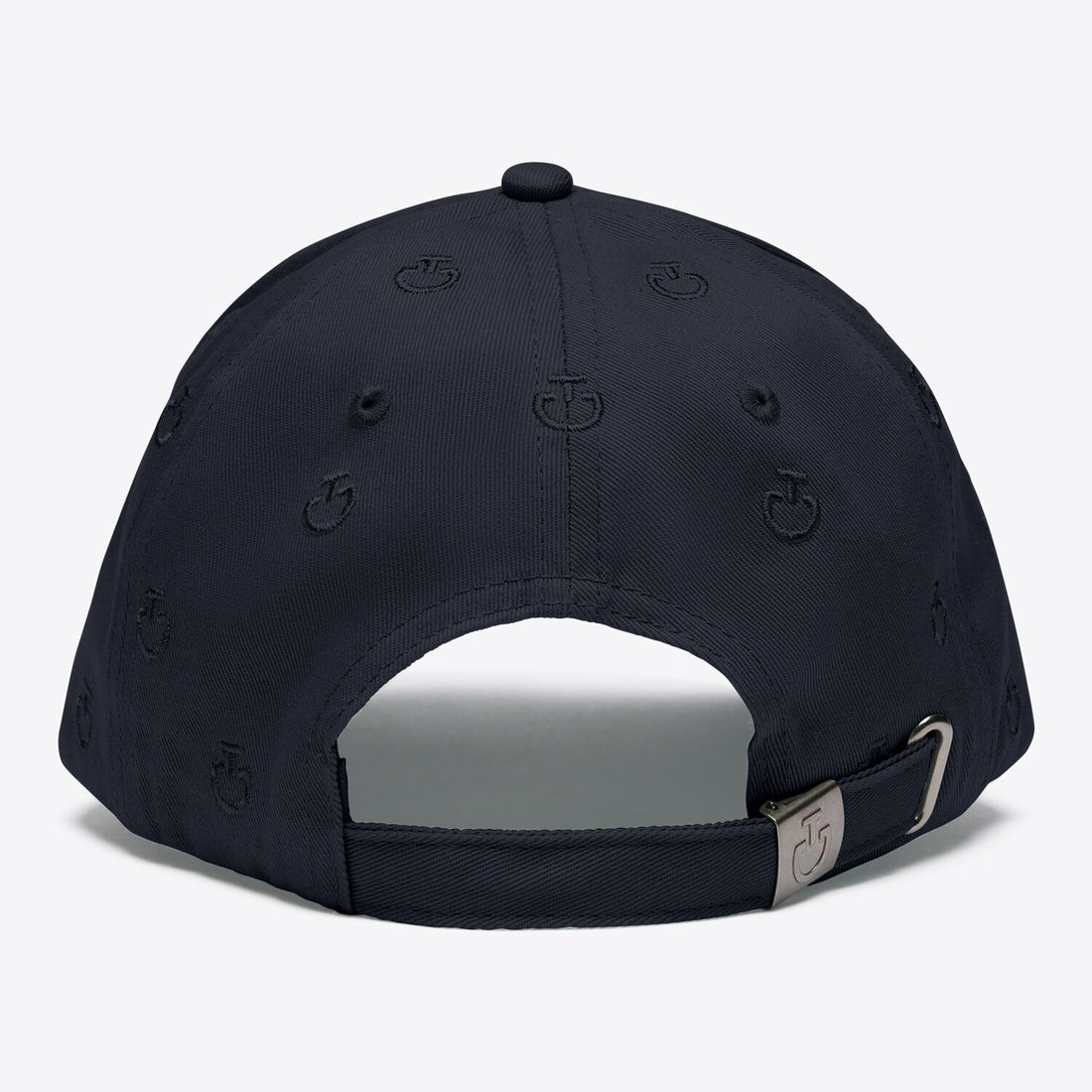 Rear view of the Cavalleria Toscana CT Cap With Logo, featuring an all-over embroidered CT logo pattern, structured panels and a curved stitched visor.