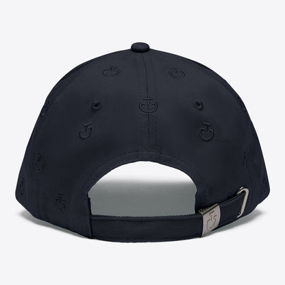 Rear view of the Cavalleria Toscana CT Cap With Logo, featuring an all-over embroidered CT logo pattern, structured panels and a curved stitched visor.