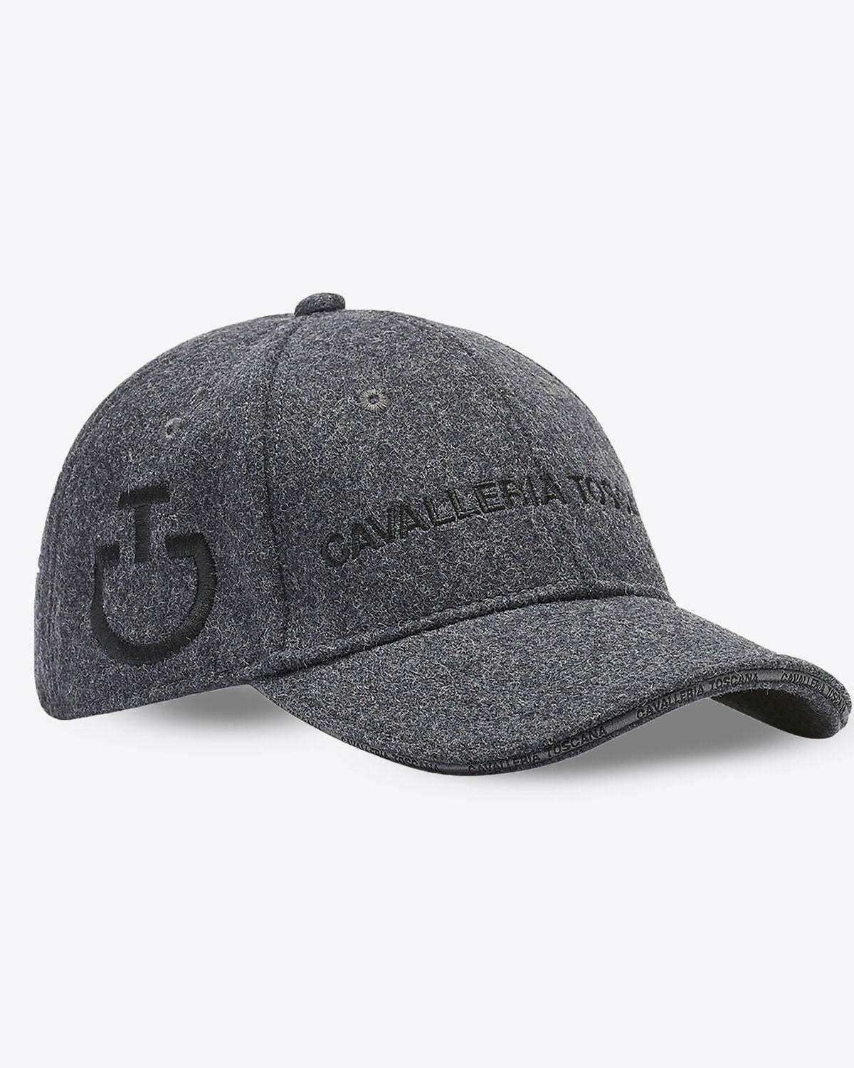 Cavalleria Toscana CT Wool Baseball Cap featuring a curved visor, adjustable strap closure and signature Cavalleria Toscana branding on the front and side.