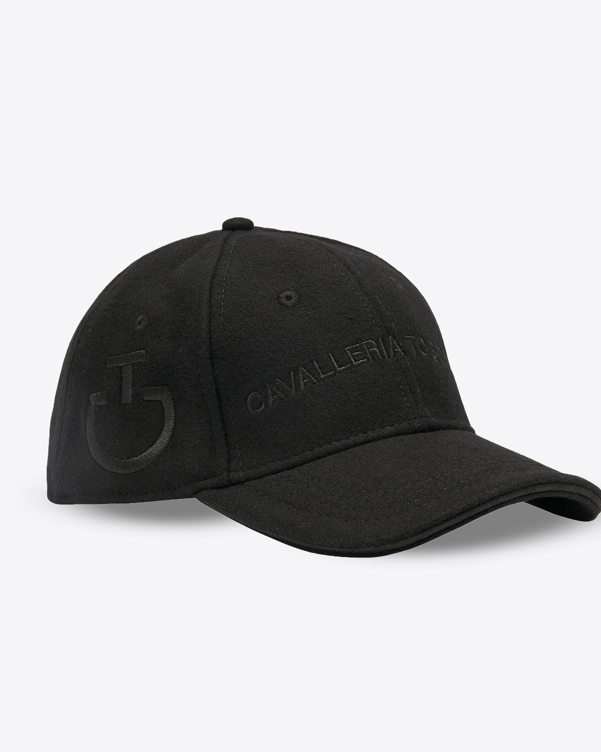 Cavalleria Toscana CT Wool Baseball Cap featuring a curved visor, adjustable strap closure and signature Cavalleria Toscana branding on the front and side.