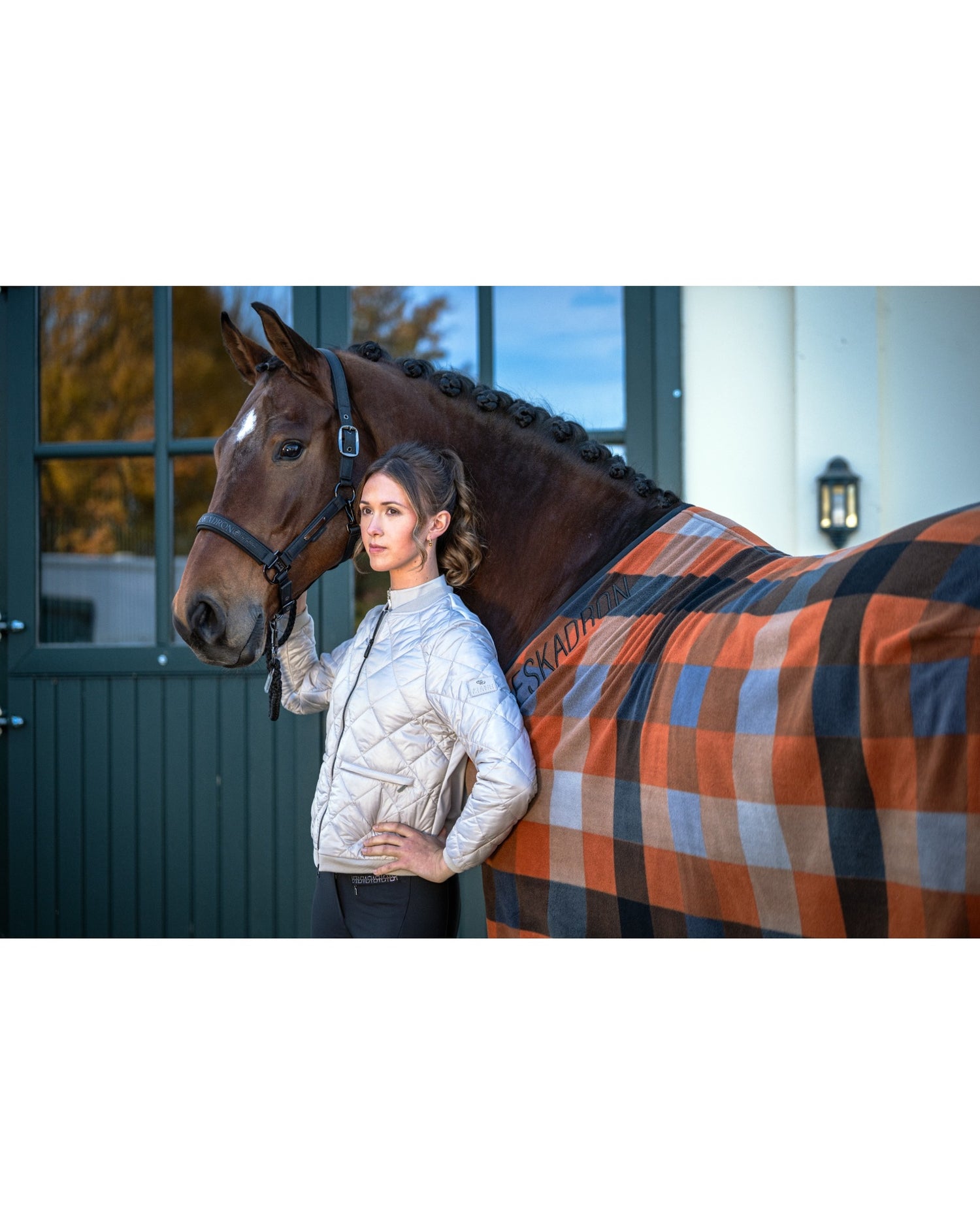Eskadron Fleece Check Sweat Rug Platinum 26