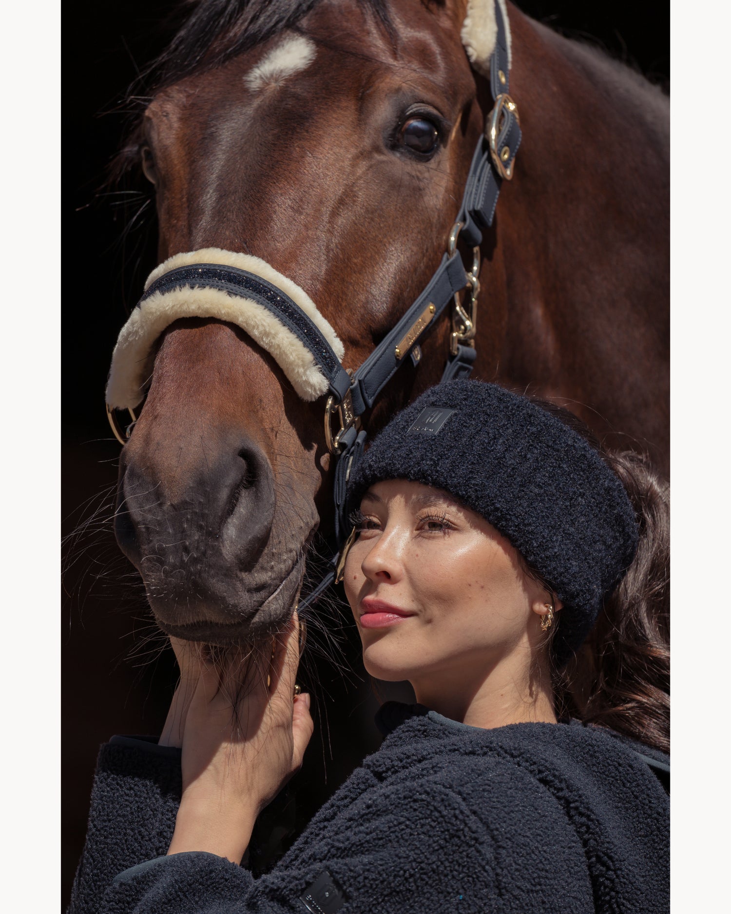 Eskadron Faux Leather/Fur Jewel Double Pin Headcollar Heritage 25