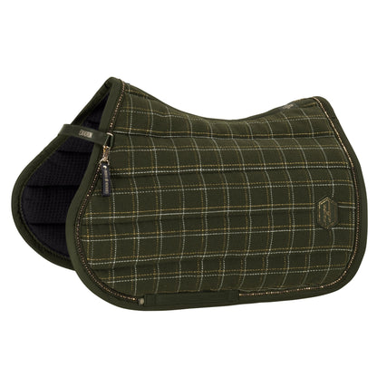 HERITAGE BOUCLÉ CRYSTAL Saddle Cloth - Deep Moss
