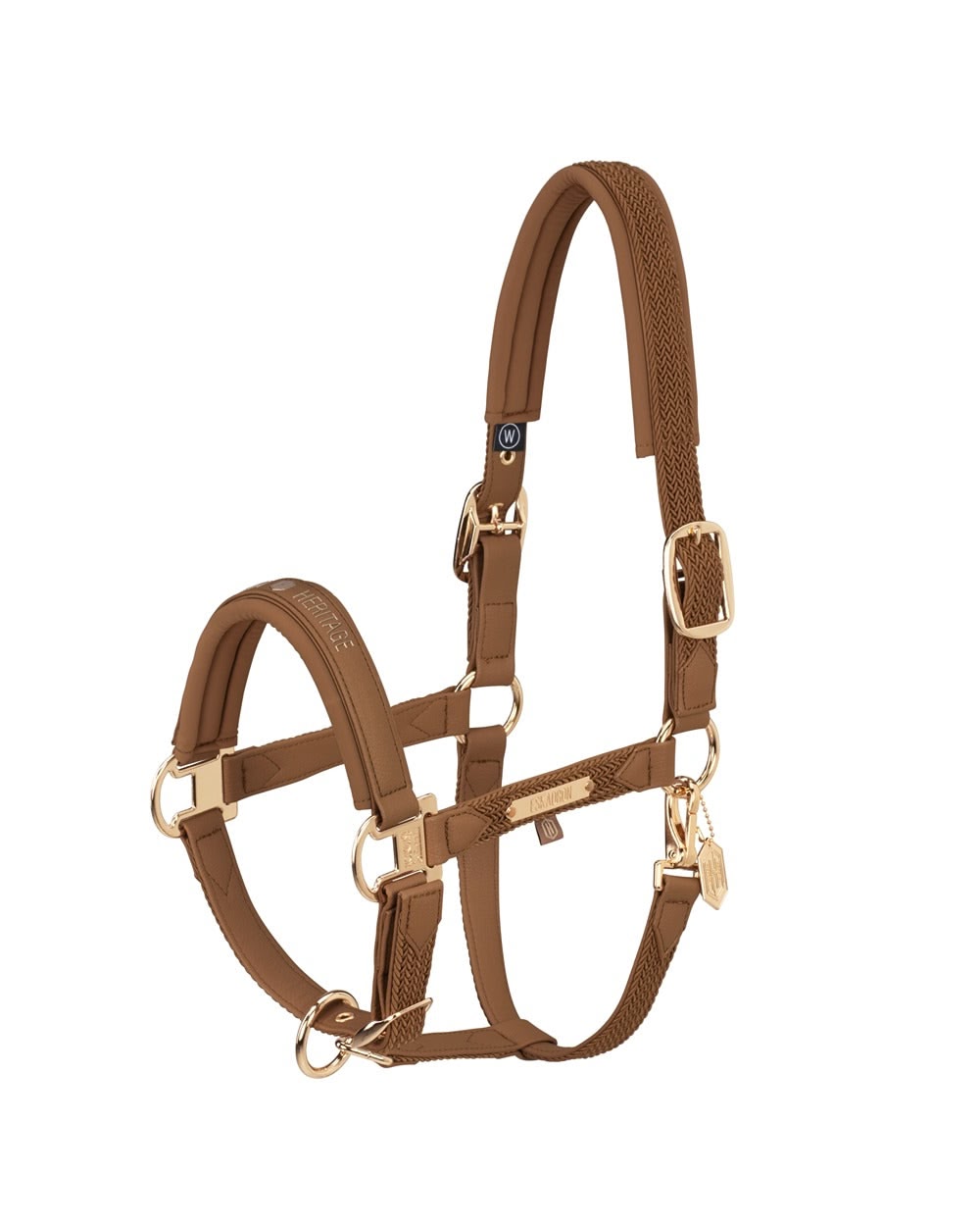 Eskadron Faux Leather Double Pin Plaited Headcollar Heritage 2024 - Cognac.
