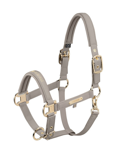 HERITAGE FAUX LEATHER DOUBLE PIN Headcollar - Ash