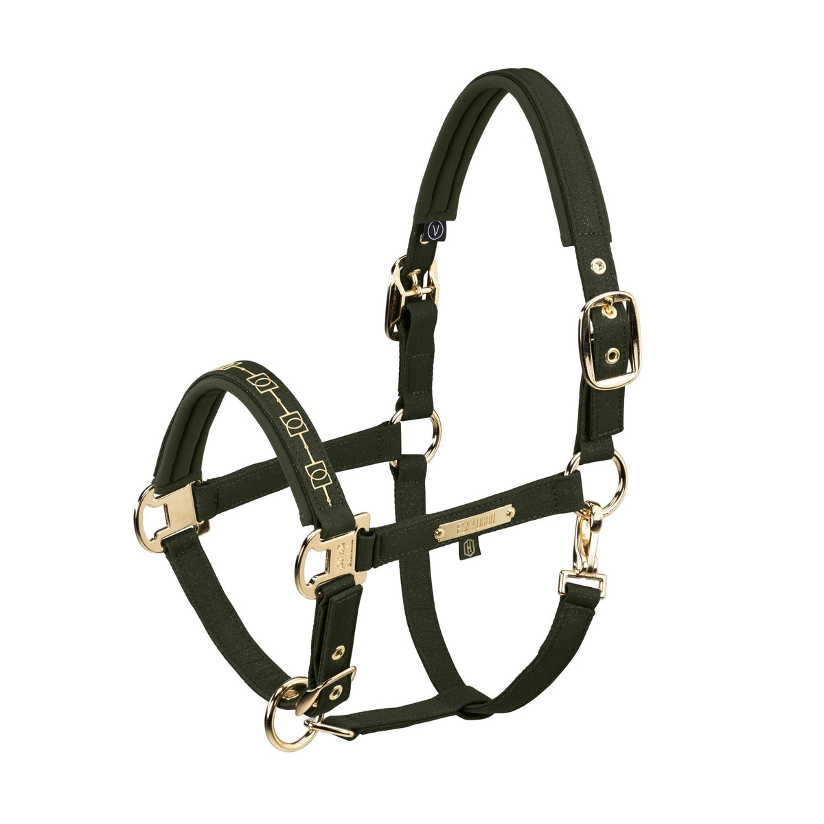 HERITAGE SPARKLE DOUBLE PIN Headcollar - Deep Moss