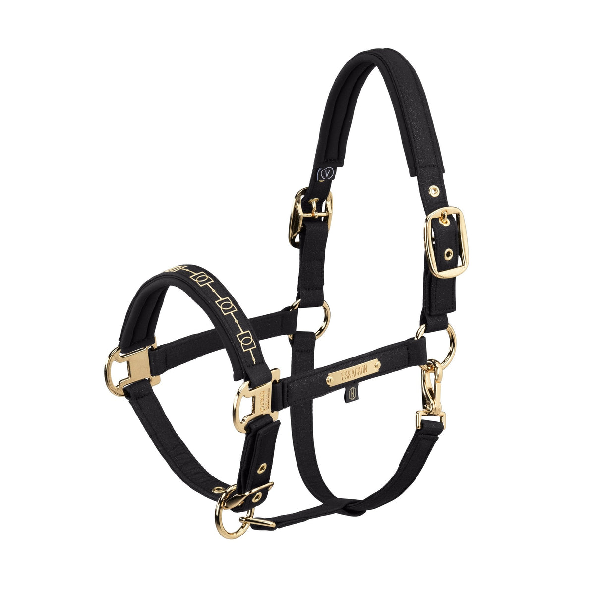 HERITAGE SPARKLE DOUBLE PIN Headcollar - Black