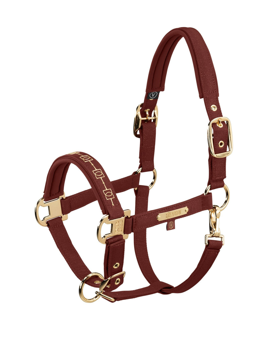 HERITAGE SPARKLE DOUBLE PIN Headcollar - Merlot