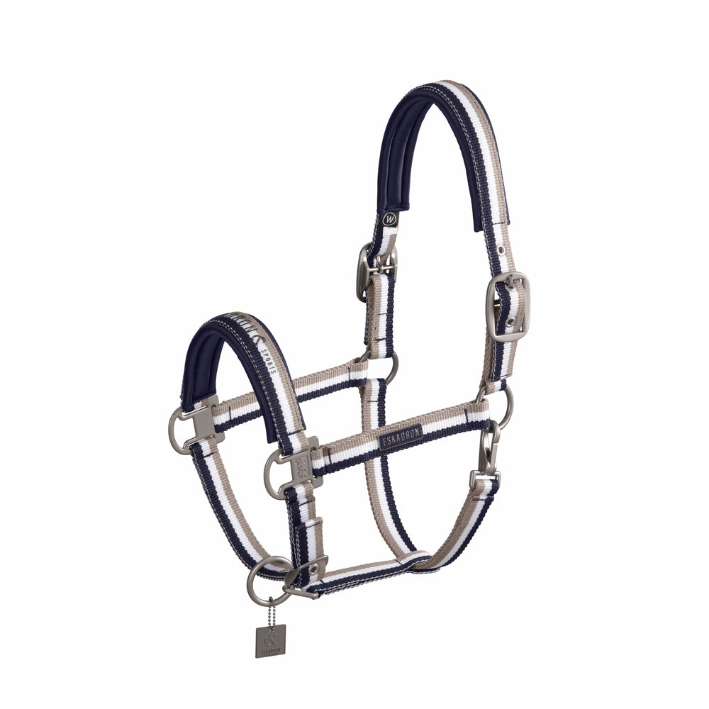 Eskadron Double Pin Headcollar CS24 -Night Blue-White-Taupe-Shetland (P1)-