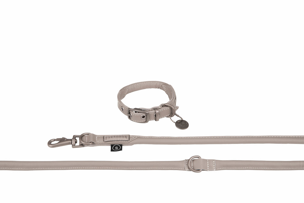 Eskadron Luxury Leather Dog Collar and Lead Set CS24 *Pre-order for April Dispatch* -Greige-Small-