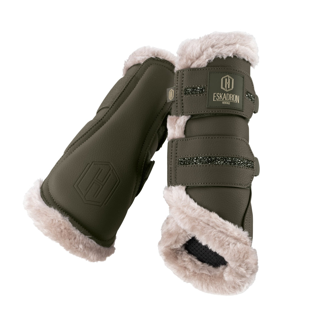 HERITAGE FAUX LEATHER JEWEL FF Tendon Boots - Deep Moss